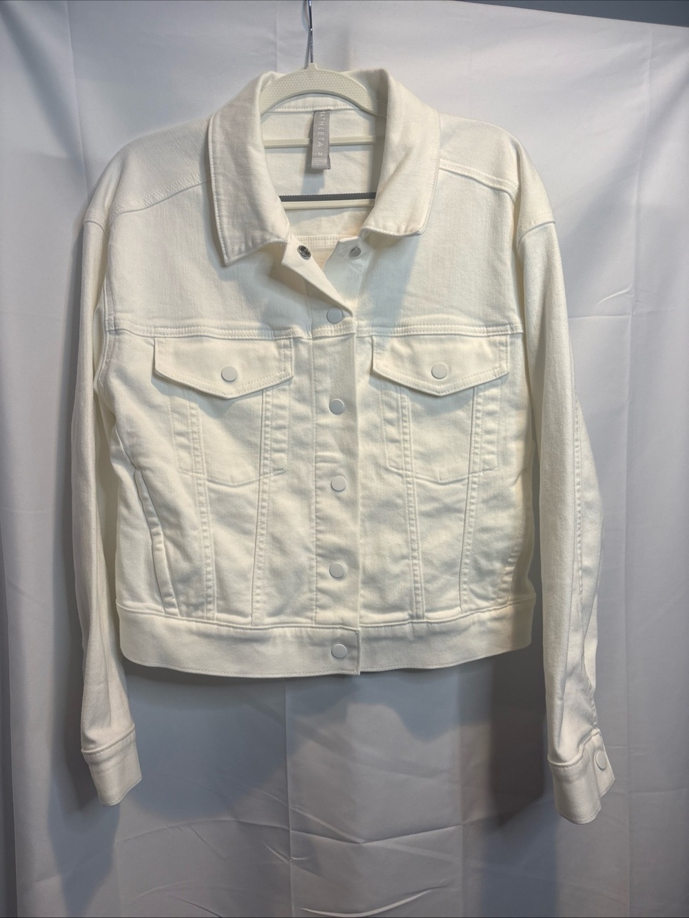 Athleta Ivory White Denim-Style Jacket